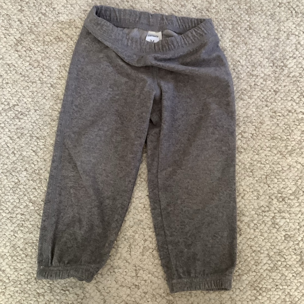 Carters 24 Months Gray Fleece Pants Elastic Waist Pull On